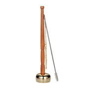 Chinese Classic Buddhist Bell Portable Wooden Handle Pure Copper Durable Buddhist Scriptures Implement for Walking And Chanting Large